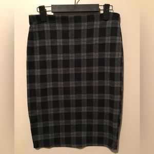 Atmosphere Gray and Blue Plaid Pencil Skirt - Size 8